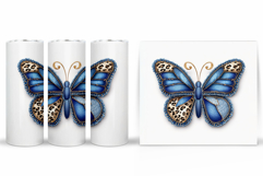 Denim Butterfly Tumbler Design. Denim Butterfly Sublimation Product Image 2