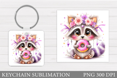 Valentines Raccoon Keychain. Valentines Keychain Design Product Image 1