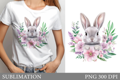 Cute Bunny Sublimation. Cute Bunny T-Shirt Design Product Image 1