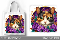 Cat Sublimation. Cat Tote Bag Sublimation Product Image 1
