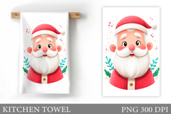 Santa Claus Kitchen Towel. Christmas Kitchen Towel Design Product Image 1