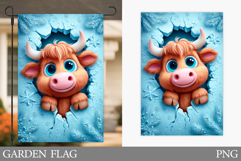 Christmas Cow Garden Flag. Christmas Garden Flag Sublimation Product Image 1