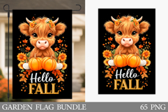 Fall Cow Garden Flag. Fall Garden Flag Sublimation Product Image 1