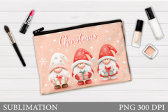 Christmas Gnome Cosmetics Bag. Christmas Makeup Bag Design Product Image 1