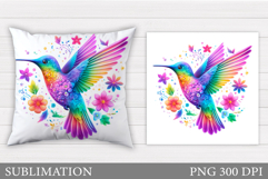 Hummingbird Pillow Sublimation. Hummingbird Sublimation Product Image 1