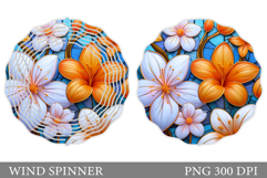 Floral Wind Spinner Sublimation. Flowers Wind Spinner Design Product Image 1