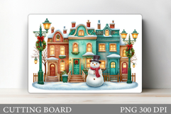 Cute Snowman Cutting Board. Christmas Cutting Board Design Product Image 1