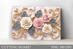 Roses Cutting Board. Flowers Cutting Board Sublimation Product Image 1