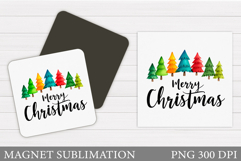 Christmas Tree Magnet Sublimation. Christmas Magnet Design Product Image 1