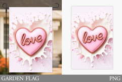 Valentines Heart Garden Flag. Valentine Garden Flag Design Product Image 1