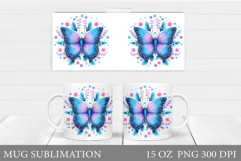 Butterfly Mug Design. Butterfly Mug Sublimation Product Image 1