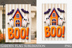 Cute Ghost Garden Flag. Cute Halloween Garden Flag Design Product Image 1