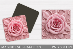 Roses Magnet Sublimation. Flowers Magnet Design Product Image 1