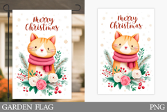 Chriatmas Cat Garden Flag. Christmas Garden Flag Design Product Image 1