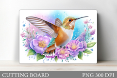 Hummingbird Cutting Board. Flowers Kitchen Cutting Board Product Image 1