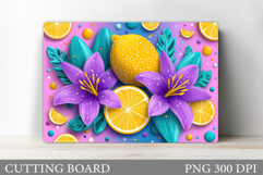 Lemons Cutting Board. Fruits Cutting Board Sublimation Product Image 1
