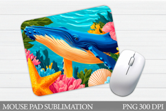 Whale Mouse Pad Design. Sea Mouse Pad Sublimation Product Image 1