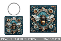 Bee Keychain Design. Bee Sublimation Product Image 1