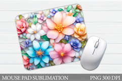 Flowers Mouse Pad Sublimation. Wildflowers Mouse Pad Design Product Image 1