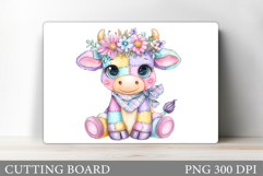 Patchwork Cow Cutting Board. Patchwork Cow Sublimation Product Image 1