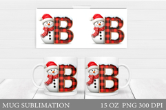 Christmas Letter B Sublimation. Christmas Mug Design Product Image 1