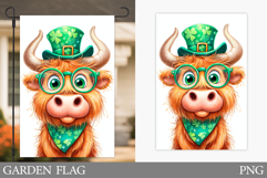 St Patrick Cow Garden Flag. St Patrick Garden Flag Design Product Image 1