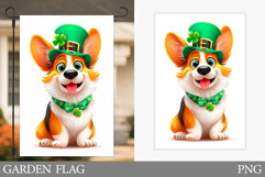 St Patrick Dog Garden Flag. St Patrick Garden Flag Design Product Image 1