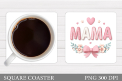 Mother's Day Coaster Design. Mother's Day Sublimation Product Image 1