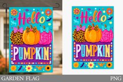 Hello Pumpkin Garden Flag. Fall Garden Flag Sublimation Product Image 1