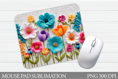 Wildflowers Mouse Pad. Flowers Mouse Pad Sublimation Product Image 1