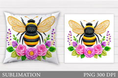 Bee Pillow Sublimation. Bee Sublimation Product Image 1