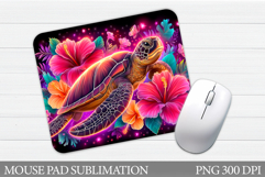 Turtle Mouse Pad Design. Sea Turtle Mouse Pad Sublimation Product Image 1