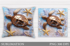 Turtle Pillow Sublimation. Turtle Sublimation Product Image 1