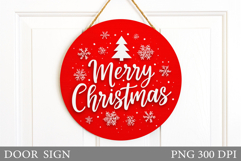 Christmas Door Sign Design. Merry Christmas Door Sign Product Image 1