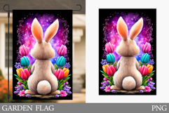 Spring Bunny Garden Flag. Spring Garden Flag Sublimation Product Image 1