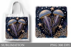 Jellyfish Sublimation. Jellyfish Tote Bag Sublimation Product Image 1