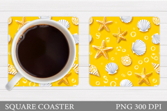 Starfish Coaster Sublimation. Seashell Coaster Design Product Image 1