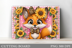 Fox Cutting Board Design. Cute Fox Sublimation Product Image 1