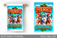 Cute Horse Kitchen Towel. Christmas Kitchen Towel Design Product Image 1