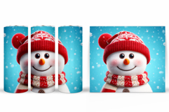 Cute Snowman Tumbler. Winter Tumbler Sublimation Product Image 2