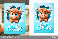 Christmas Cow Garden Flag. Christmas Garden Flag Design Product Image 1