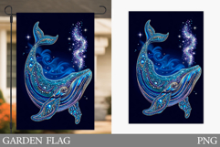 Whale Garden Flag Design. Whale Sublimation Product Image 1