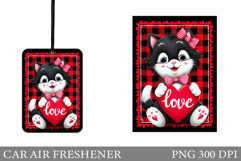 Cute Cat Car Air Freshener. Valentines Car Air Freshener Product Image 1