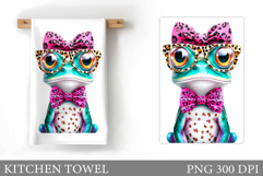 Frog Kitchen Towel Design. Cute Frog Sublimation Product Image 1