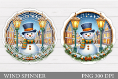 Cute Snowman Wind Spinner. Christmas Wind Spinner Design Product Image 1