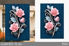 Roses Garden Flag Design. Flowers Garden Flag Sublimation Product Image 1