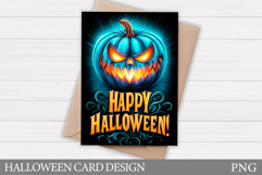 Halloween Card Printable. Halloween Pumpkin Card Design Product Image 1