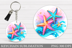 Starfish Keychain Design. Starfish Sublimation Product Image 1