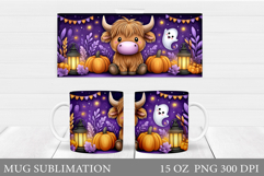 Halloween Cow Mug Design. Halloween Cow Sublimation Product Image 1