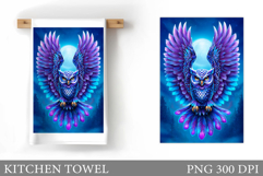 Owl Kitchen Towel Design. Owl Sublimation Product Image 1